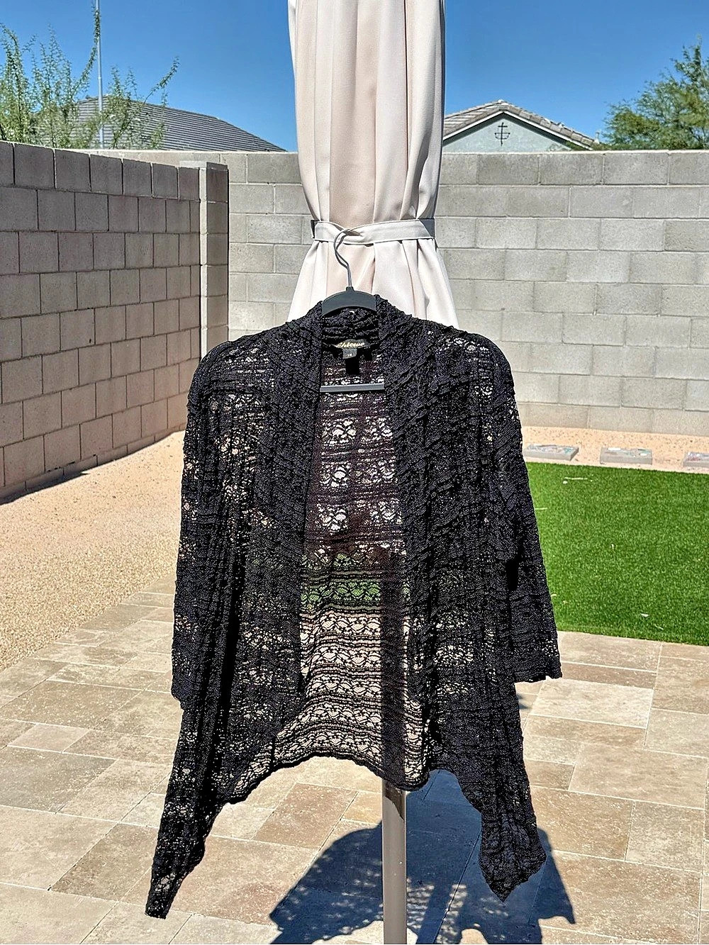 Chico's Black Lace Crochet Shrug